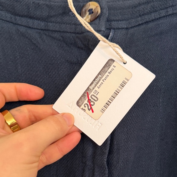 NWT Filisofia "Anna" linen pants size small in navy - Picture 7 of 7